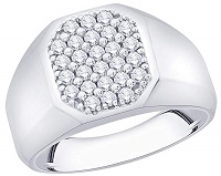 Diamond Men's Engagement Ring in Sterling Silver