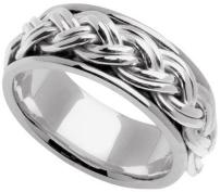 Handmade Braided 14k White Gold Band (8MM)