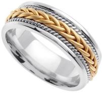 Handmade Braided 14k White & Yellow Gold Band (6MM)