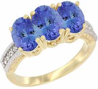 925 Sterling Silver Real Genuine Opal and Tanzanites Womens Band Ring
