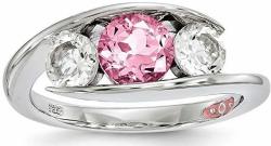 Jewelry Best Seller 10k White Gold Pink Topaz Journey Ring