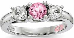 Perfect Jewelry Gift 10k White Gold Clear & Pink Swarovski Topaz Pamela Ring