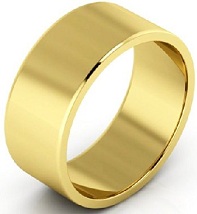 14k Yellow Gold Men's And Women's Plain Wedding Bands 8mm Light Flat