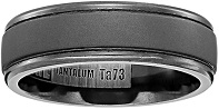 Men's Tantalum 7mm Comfort-Fit Matte Finish with Polished Round Edges Wedding Band