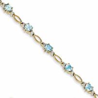 Best Designer Jewelry 14k Blue Topaz and Diamond Bracelet