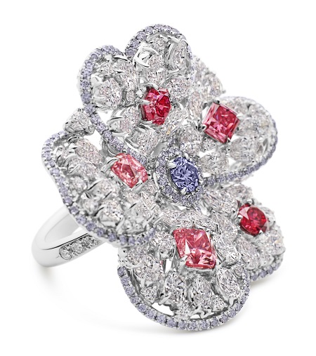 Argyle Blossom Ring Featuring Six Argyle Pink Diamonds Tender Stones