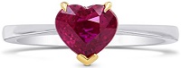 1.43Cts Ruby Gemstone Engagement Solitaire Ring Set in 18K White Yellow Gold