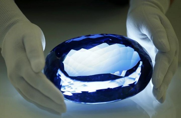 Ostro Blue Topaz Gemstone Displayed To Media