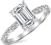 1.33 Carat Classic Sidestone Pave Set Diamond Engagement Ring