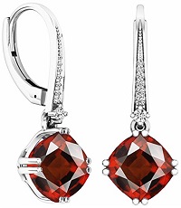 14K White Gold Ladies Dangling Drop Earrings