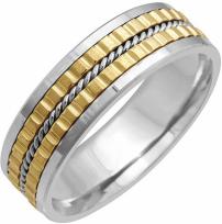 Platinum Blocks Men's Comfort Fit Wedding Band