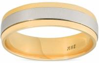 Mens 950 Platinum & 18K Gold Two Tone Wedding Band New