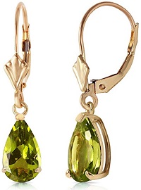 14k Yellow Gold Dangle Earrings with Peridots