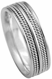 Men's Platinum 950 Rope 7.5mm Comfort Fit Wedding Band