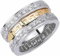 1.86ct TDW White Diamonds Two Tone Platinum-18K Designer Men's Wedding Band (G-H, SI1-SI2)