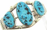 Navajo Artist D.Morris Extra Gorgeous and Heavy with Free Form Sleeping Beauty Mens Turquoise Bracelets