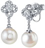 18K Gold White Akoya Cultured Pearl & Diamond Mia Earrings