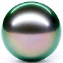 Round Tahitian South Sea Cultured Black Pearl Peacock Green