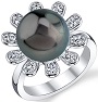 11mm Tahitian South Sea Cultured Pearl And Crystal Felicia Ring