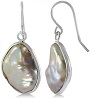 Baroque Freshwater Cultured Pearl Drop Earrings Sterling Silver 18mm