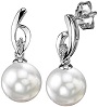 14K Gold White South Sea Cultured Pearl & Diamond Lois Earrings