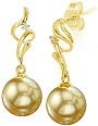 18K Gold Golden South Sea Cultured Pearl Aria Earrings