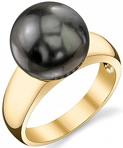 10mm Tahitian South Sea Cultured Pearl Abigail Ring in 14K Gold