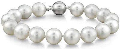 10-11mm White South Sea Cultured Pearl Bracelet in 14K Gold