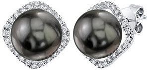 14K Gold Tahitian South Sea Cultured Pearl & Diamond Ella Earrings