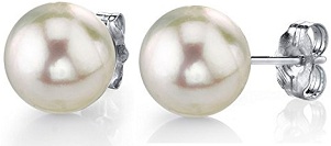 14K Gold 11-12mm Cultured White South Sea Pearls Stud Earrings - AAAA Quality