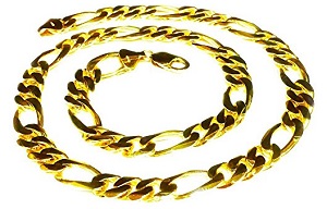 14Kt Solid Gold Handmade Figaro Curb Link Mens Chain/Necklace 26
