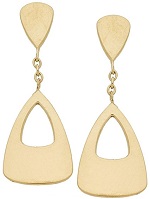 18k Yellow Gold - Open Triangle Dangle Earrings