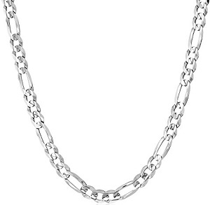 Men's 10k Gold Solid Figaro Chain, 22 Inches