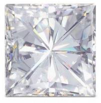 Square Brilliant Gemstone Moissanite by Charles and Colvard Loose Stone, Very Good Cut