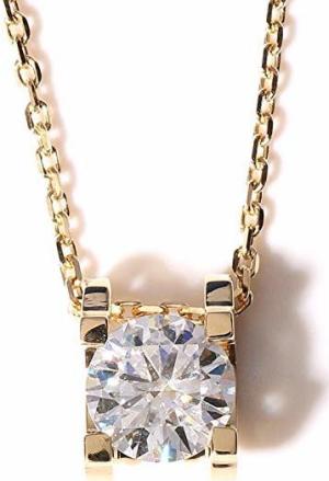 TransGems 1 Carat Lab Gemstone Moissanite Solitaire Pendant Necklace Chain 18K Yellow Gold for Women