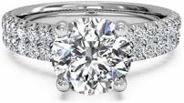 Forever Carat US 1.60 Ct Round Cut Moissanite Engagement Ring Real 14K White Gold Wedding Rings