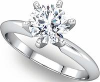 Women's 14k White-gold 2 ct Round Brilliant Moissanite Solitaire Engagement Ring - 8.0mm