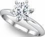 Women's 14k White-gold 2 ct Round Brilliant Moissanite Solitaire Engagement Ring - 8.0mm