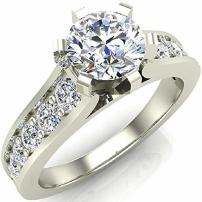 1.00 ctw Riviera Shank Diamond Engagement Ring 18K Gold