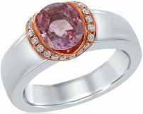 1.68 CT Natural Pink Sapphire and Diamond Ring