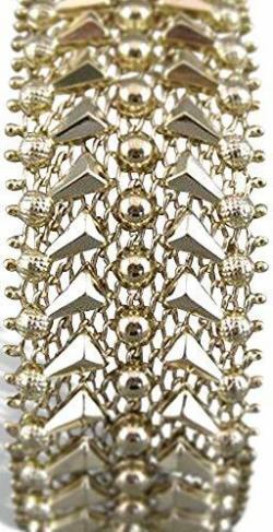 26mm Wide 18kt Yellow Gold Weave Filigree Design Bangle Bracelet Italy  
