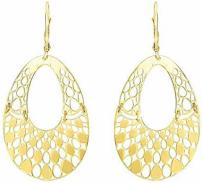 14K White Yellow And Rose Gold Filigree Hanging Chandelier Dangle Womens Earrings