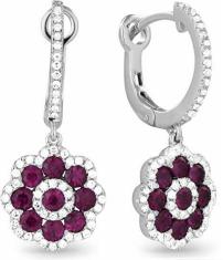 14K White Gold July Birthstones Dangle-Earring