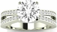 3.91 CTW Contemporary Double Row Split Shank Engagement Ring