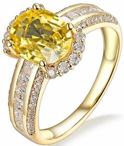 Fancy Design 18k Yellow Gold Natural Diamonds Yellow Sapphire Ring for Women