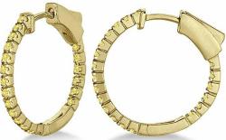 14k Gold Thin Yellow Canary Diamond Hoop Earrings (0.50ct)