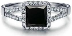 Princess Cut Black Diamond Engagement Ring 14k White Gold Palladium or Platinum Natural Black Diamond Ring Handmade Anniversary Ring