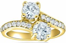 2 Ct Forever Us 2 Stone Diamond Engagement Ring 14k Yellow Gold