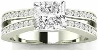 3.8 CTW Contemporary Double Row Split Shank Engagement Ring