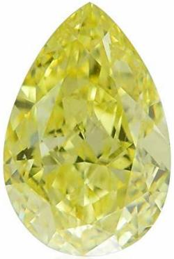 0.50 Carat Fancy Intense Yellow Loose Diamond Natural Color Pear Shape GIA Cert
